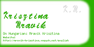 krisztina mravik business card